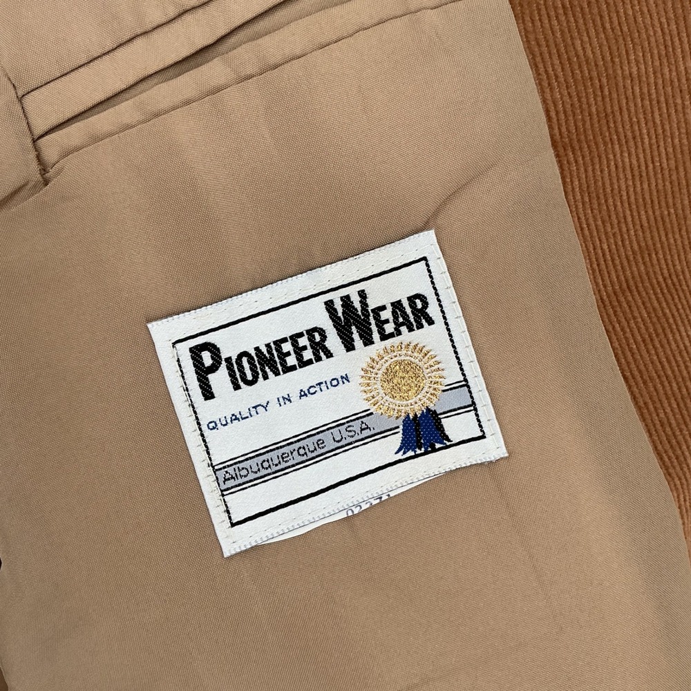 Pioneer Wear Corduroy Blazer Mens 42 Tan Western Embroidered Yoke Vintage 70s - Picture 3 of 12
